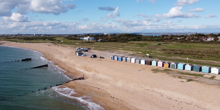 Local Attractions Hayling Island beach walks hut aerial view