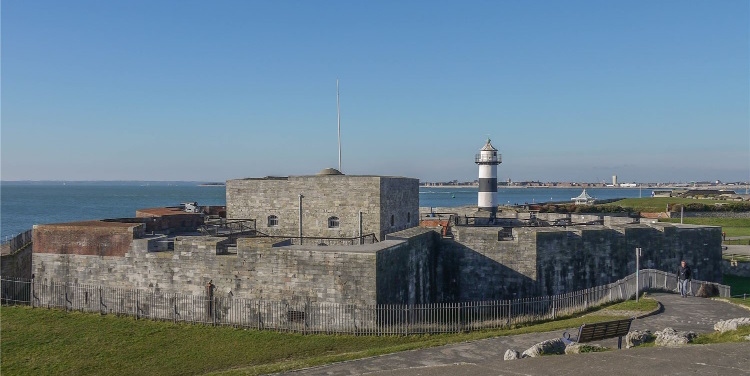 Looking over the Solent the castle with a lot of history on display in its museum 