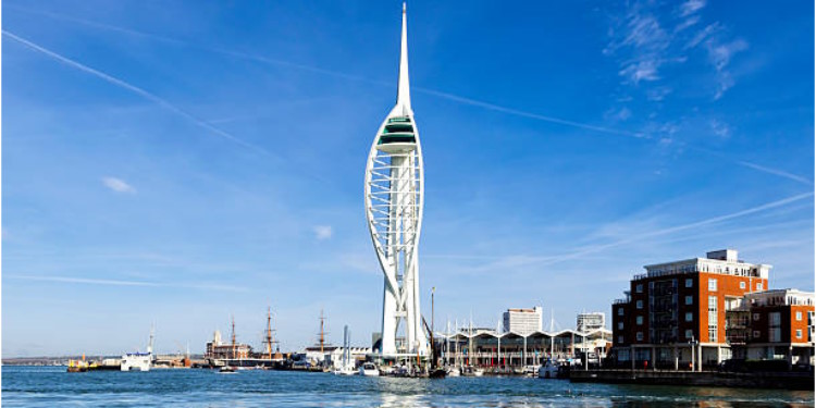 Gunwarf in Portsmouth is a modern waterside shopping outlet with plenty of bars 