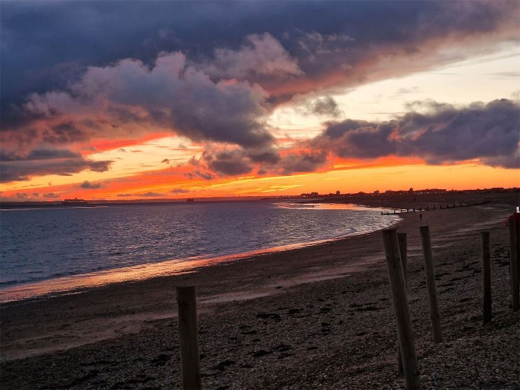 Hayling Island beach walks sunset 