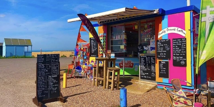 Pebble Beach Cafe located on the beach near to Hayling Hideaway